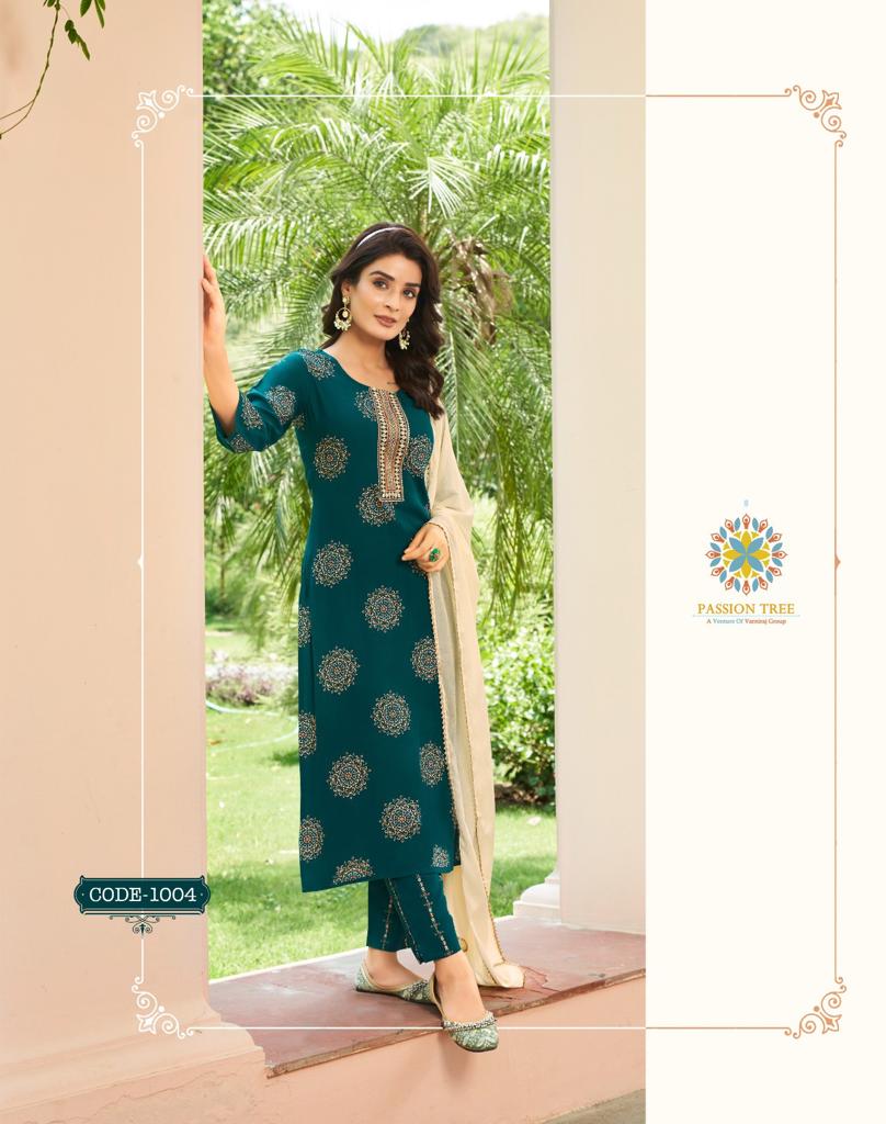 Harvi 1 By Passion Tree Straight Readymade Suits Catalog
